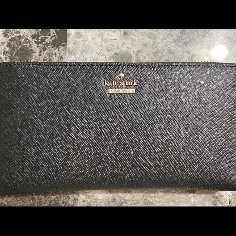 Black Kate Spade Saffiano leather wallet